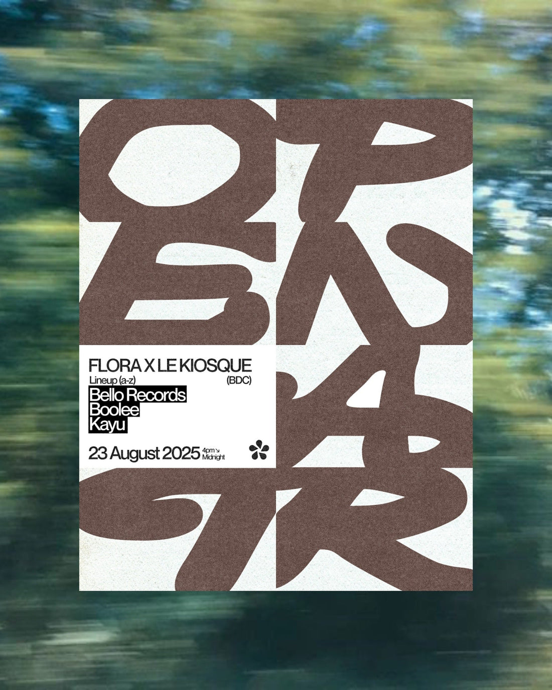FLORA X LE KIOSQUE | FREE OPEN AIR (23.08)
